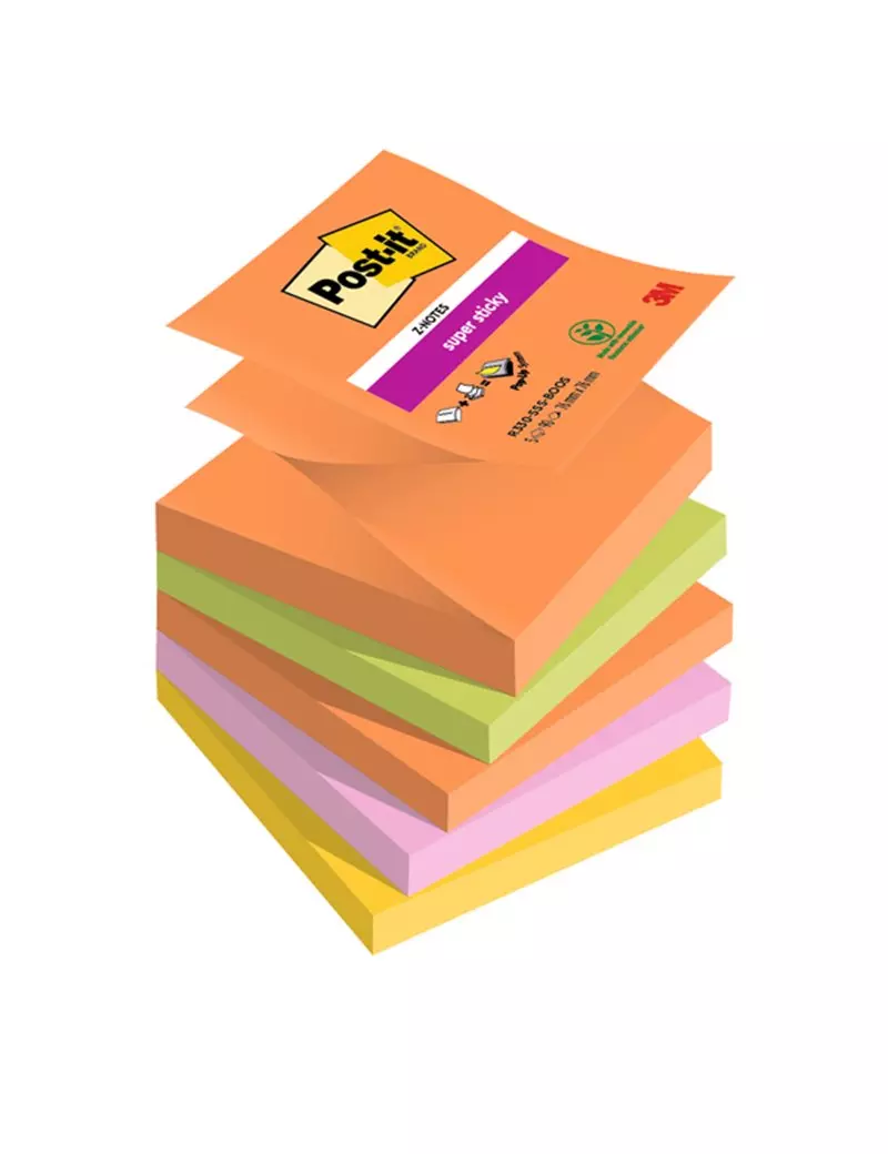 Post-it Notes Super Sticky Z-Notes R330-5SS-BOOS 3M - 76x76 mm - 7100258789 (Assortiti Boost Conf. 5) Post-it Notes Super Sticky Z-Notes R330-5SS-BOOS 3M - 76x76 mm - 7100258789 (Assortiti Boost Conf. 5)