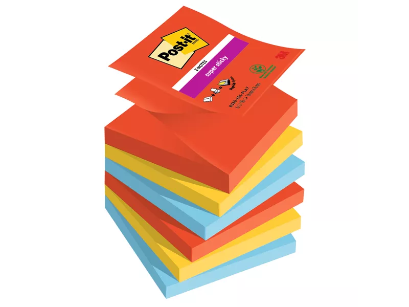 Post-it Notes Super Sticky Z-Notes R330-6SS-PLAY 3M - 76x76 mm - 7100258797 (Assortiti Playful Conf. 5)