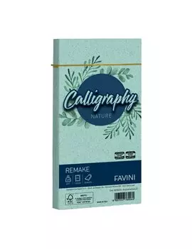 Buste Calligraphy Nature Remake Favini - 11x22 cm - 120 g - A57G273 (Acquamarina Conf. 25)