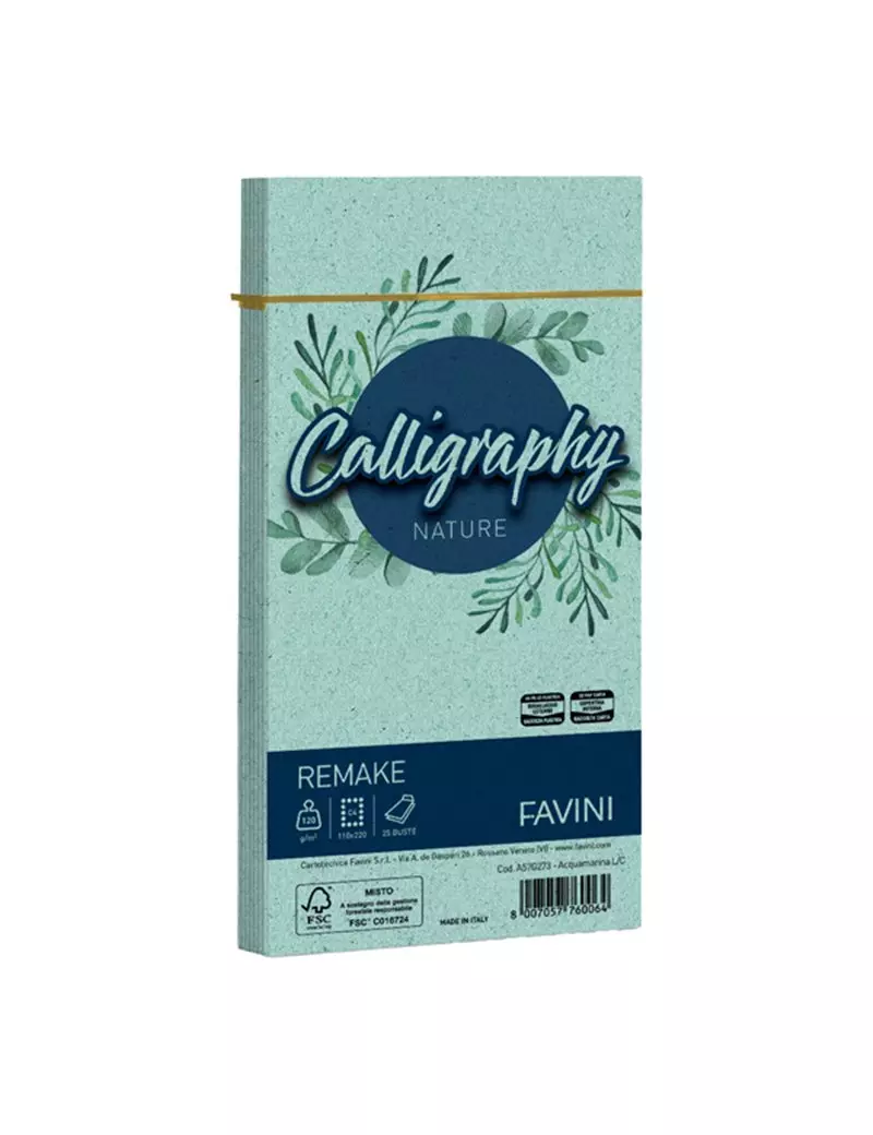 Buste Calligraphy Nature Remake Favini - 11x22 cm - 120 g - A57G273 (Acquamarina Conf. 25) Buste Calligraphy Nature Remake Favini - 11x22 cm - 120 g - A57G273 (Acquamarina Conf. 25)