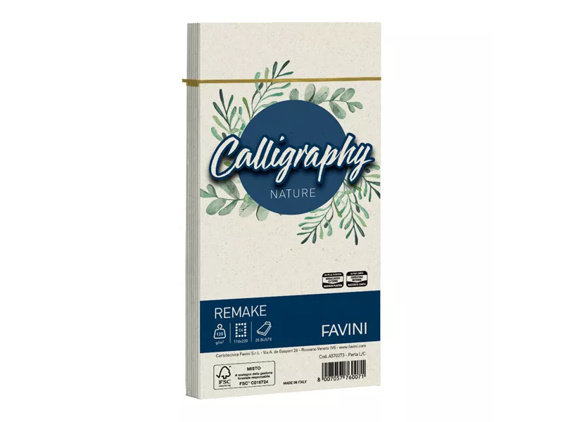 Buste Calligraphy Nature Remake Favini - 11x22 cm - 120 g - A570273 (Perla Conf. 25)