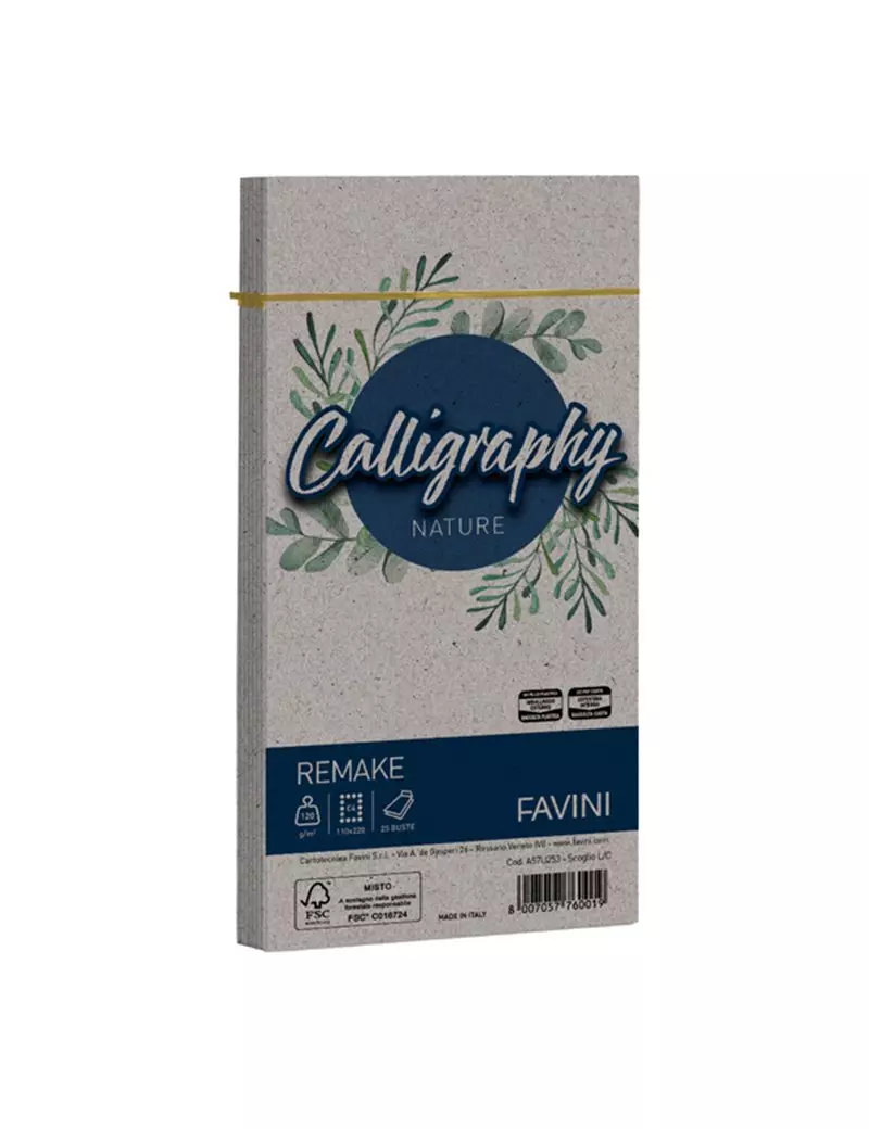 Buste Calligraphy Nature Remake Favini - 11x22 cm - 120 g - A57U253 (Scoglio Conf. 25) Buste Calligraphy Nature Remake Favini - 11x22 cm - 120 g - A57U253 (Scoglio Conf. 25)