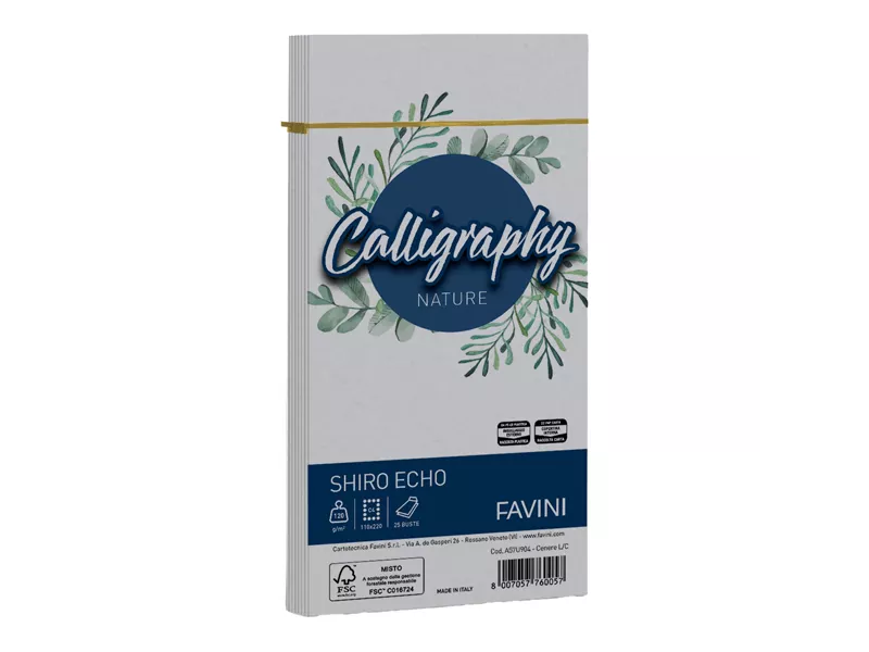 Buste Calligraphy Nature Remake Favini - 11x22 cm - 120 g - A57U904 (Cenere Conf. 25)