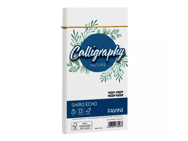 Buste Calligraphy Nature Remake Favini - 11x22 cm - 120 g - A570904 (Gesso Conf. 25)