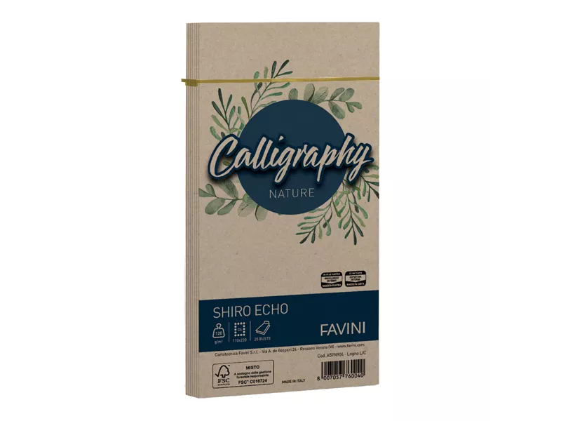 Buste Calligraphy Nature Remake Favini - 11x22 cm - 120 g - A57N904 (Legno Conf. 25)