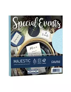Buste Special Events Majestic Favini - 17x17 cm - 120 g - A57T118 (Azzurro Conf. 10)