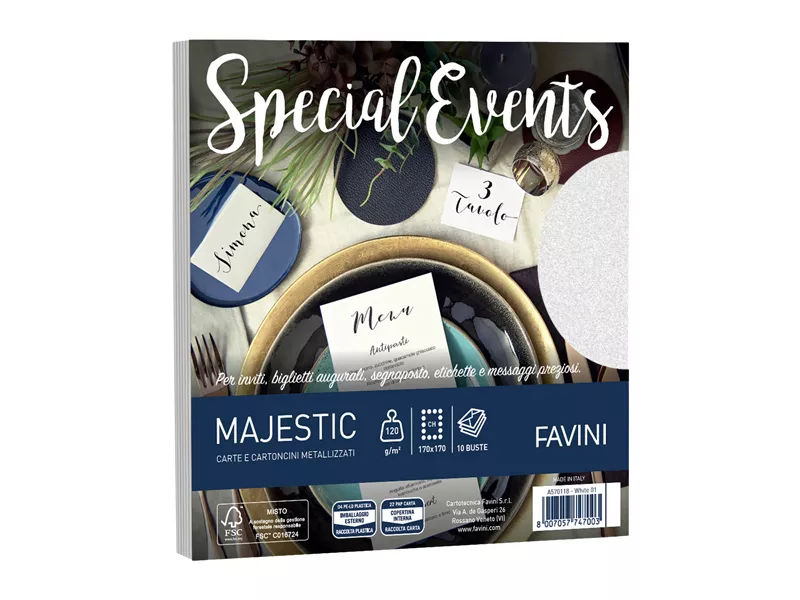 Buste Special Events Majestic Favini - 17x17 cm - 120 g - A570118 (Bianco Conf. 10)