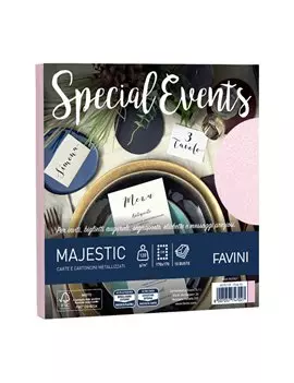 Buste Special Events Majestic Favini - 17x17 cm - 120 g - A57S118 (Rosa Conf. 10)