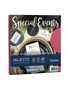 Buste Special Events Majestic Favini - 17x17 cm - 120 g - A57C118 (Rosso Conf. 10)