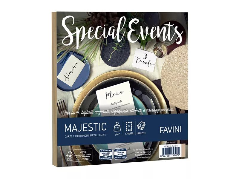 Buste Special Events Majestic Favini - 17x17 cm - 120 g - A57N118 (Sabbia Conf. 10)