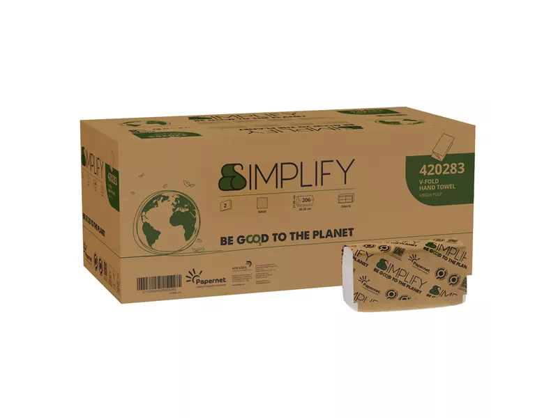 Asciugamani a V Simplify Papernet - 2 Veli - 206 Strappi - 420283 (Bianco Conf. 10) Asciugamani a V Simplify Papernet - 2 Veli - 206 Strappi - 420283 (Bianco Conf. 10)