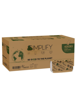 Asciugamani a V Simplify Papernet - 2 Veli - 206 Strappi - 420283 (Bianco Conf. 10)