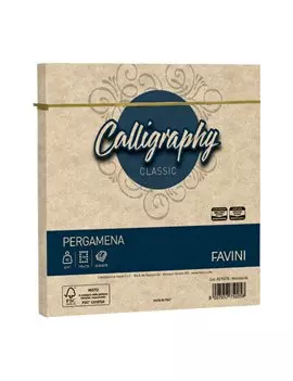 Buste Calligraphy Pergamena Favini - 17x17 cm - 90 g - A57N078 (Nocciola Conf. 25)