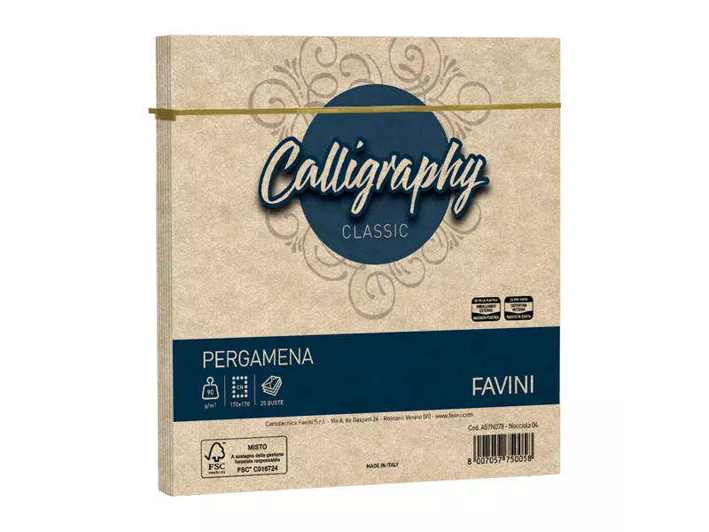 Buste Calligraphy Pergamena Favini - 17x17 cm - 90 g - A57N078 (Nocciola Conf. 25) Buste Calligraphy Pergamena Favini - 17x17 cm - 90 g - A57N078 (Nocciola Conf. 25)