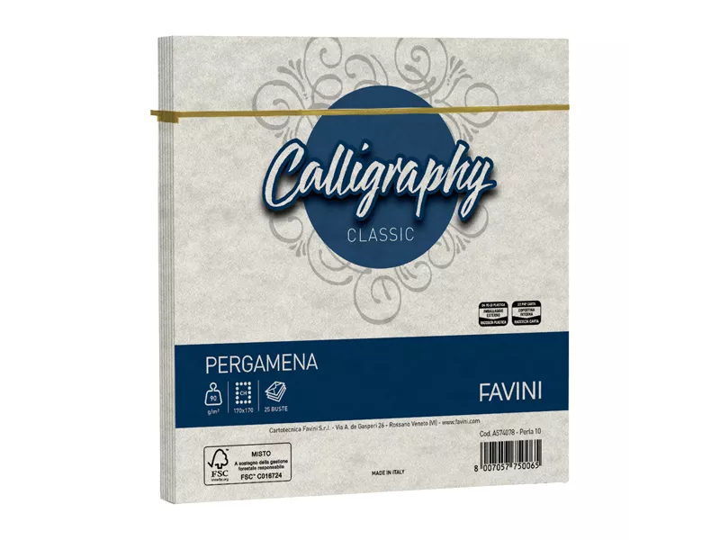 Buste Calligraphy Pergamena Favini - 17x17 cm - 90 g - A574078 (Perla Conf. 25)
