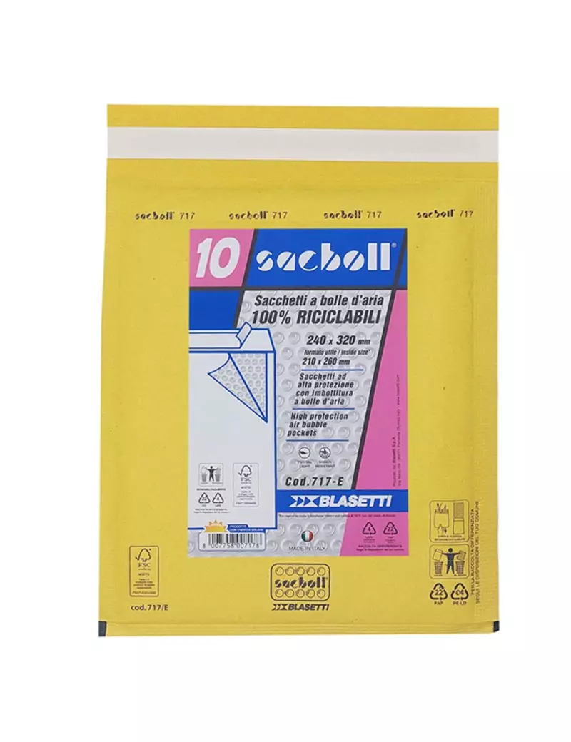 Busta Imbottita a Bolle d'Aria Sacboll E Blasetti - 21x26 cm - 0717 (Avana Conf. 10) Busta Imbottita a Bolle d'Aria Sacboll E Blasetti - 21x26 cm - 0717 (Avana Conf. 10)