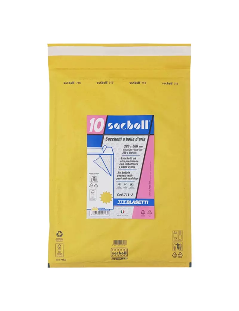 Busta Imbottita a Bolle d'Aria Sacboll J Blasetti - 29x44 cm - 0716 (Avana Conf. 10) Busta Imbottita a Bolle d'Aria Sacboll J Blasetti - 29x44 cm - 0716 (Avana Conf. 10)