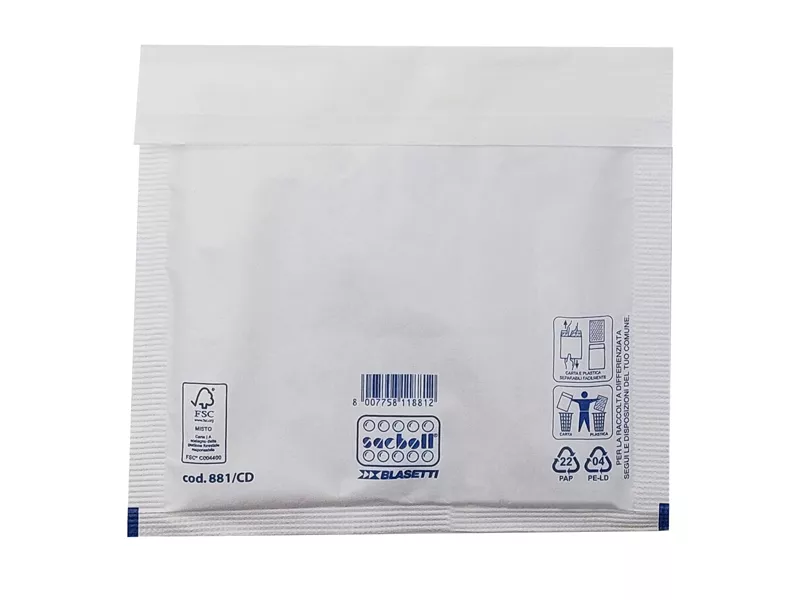 Busta Imbottita a Bolle d'Aria Sacboll CD Blasetti - 16x18 cm - 0881 (Bianco Conf. 10)