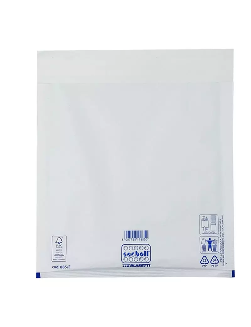 Busta Imbottita a Bolle d'Aria Sacboll E Blasetti - 21x26 cm - 0885 (Bianco Conf. 10) Busta Imbottita a Bolle d'Aria Sacboll E Blasetti - 21x26 cm - 0885 (Bianco Conf. 10)