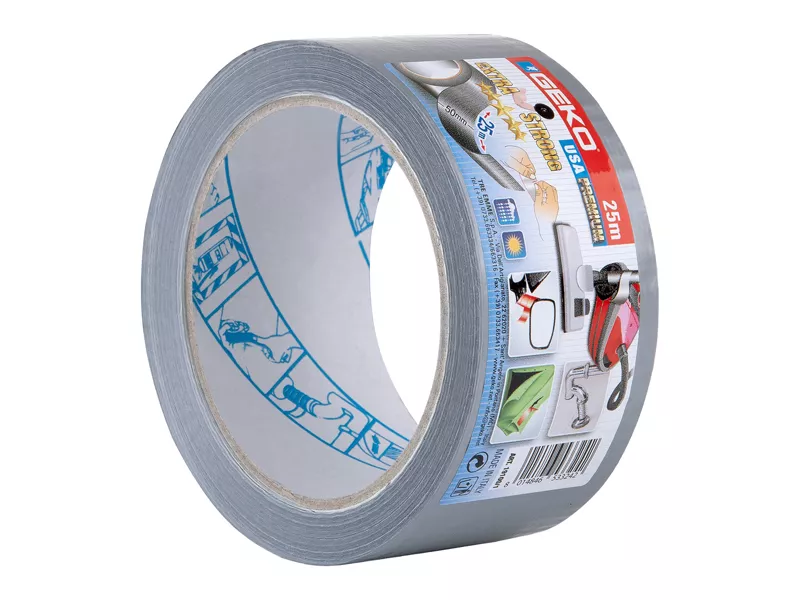 Nastro Adesivo Telato USA Premium Geko - 50 mm x 25 m - 19100/1 (Argento)