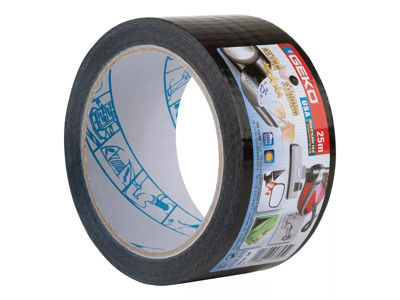 Nastro Adesivo Telato USA Premium Geko - 50 mm x 25 m - 19100/2 (Nero) Nastro Adesivo Telato USA Premium Geko - 50 mm x 25 m - 19100/2 (Nero)