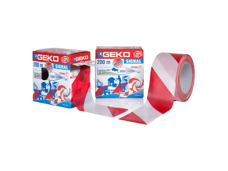 Nastro Segnaletico Signal Geko - 70 mm x 200 m - 200/25 (Bianco e Rosso)