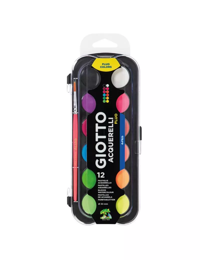 Acquerelli Giotto Fila - 30 mm - 351400 (Assortiti Fluo Conf. 12) Acquerelli Giotto Fila - 30 mm - 351400 (Assortiti Fluo Conf. 12)