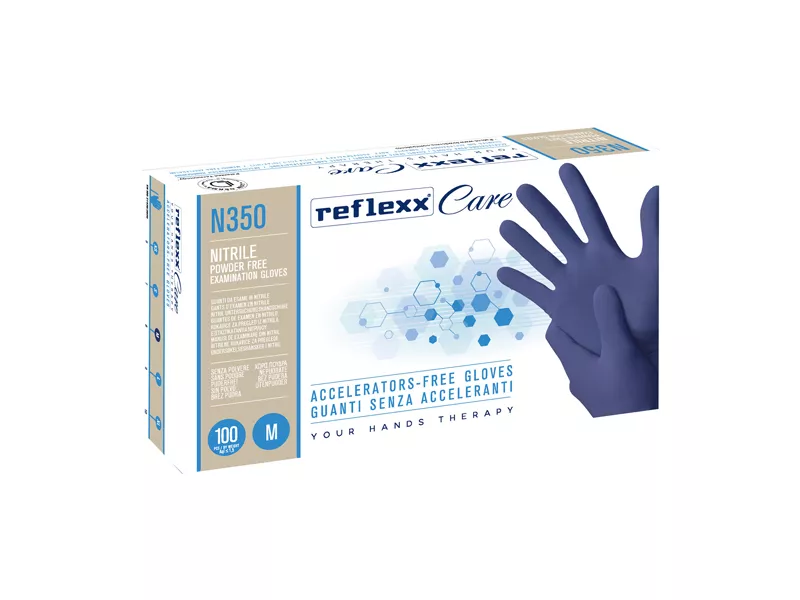 Guanti in Nitrile N350 Reflexx - Taglia M - N350/M (Blu Conf. 100)