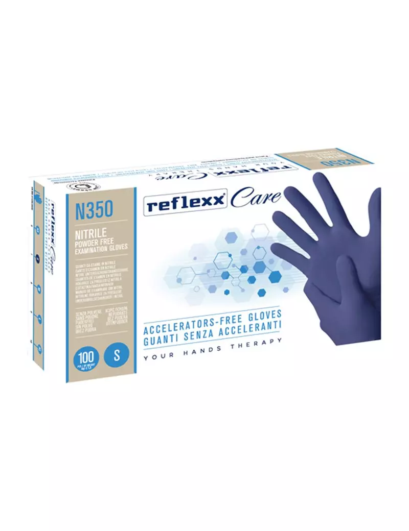 Guanti in Nitrile non Talcati N350 Reflexx - Taglia S - N350/S (Blu Conf. 100) Guanti in Nitrile non Talcati N350 Reflexx - Taglia S - N350/S (Blu Conf. 100)