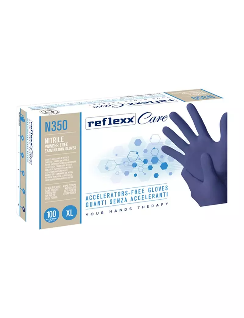 Guanti in Nitrile non Talcati N350 Reflexx - Taglia XL - N350/XL (Blu Conf. 100) Guanti in Nitrile non Talcati N350 Reflexx - Taglia XL - N350/XL (Blu Conf. 100)