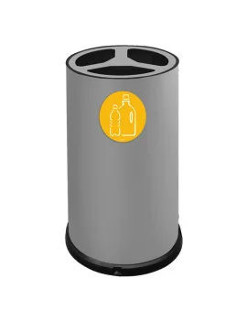 Contenitore per Raccolta Differenziata Stilcasa - 3 Scomparti - 100 Litri - 993/G (Grigio)