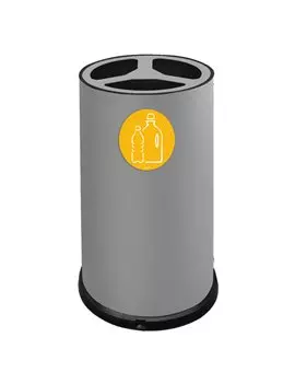 Contenitore per Raccolta Differenziata Stilcasa - 3 Scomparti - 100 Litri - 993/G (Grigio)