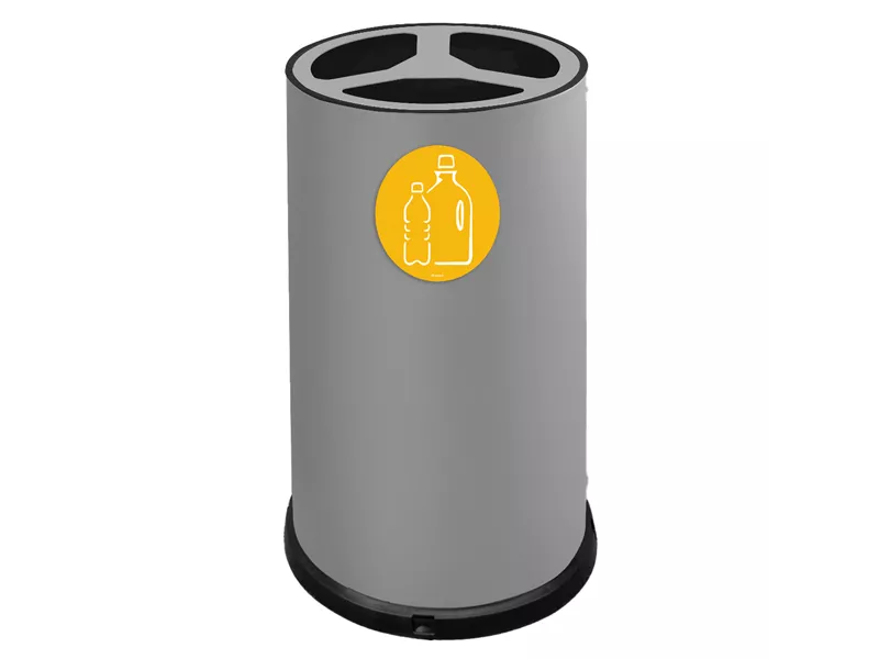 Contenitore per Raccolta Differenziata Stilcasa - 3 Scomparti - 100 Litri - 993/G (Grigio)
