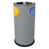 Contenitore per Raccolta Differenziata Stilcasa - 3 Scomparti - 70 Litri - 873/G (Grigio)