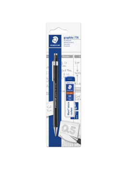 Portamine Graphite 778 Staedtler - 0,5 mm - con Astuccio Mine - 7785ABK25D (Nero Opaco)