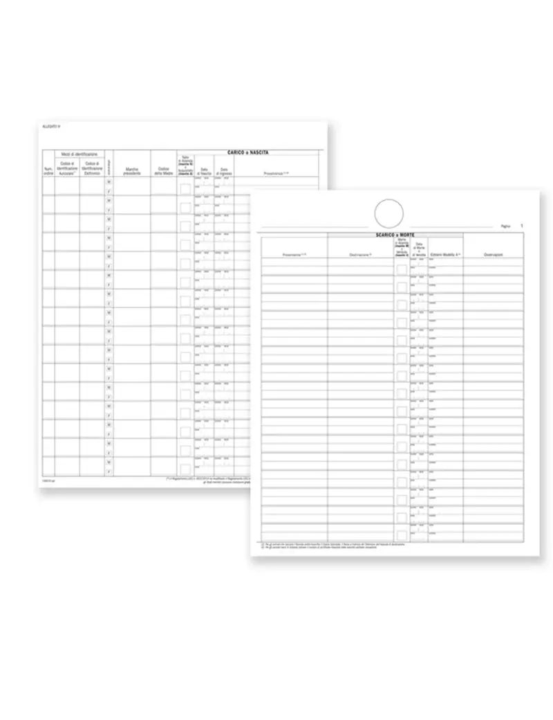 Registro Carico/Scarico Bovini Data Ufficio - 23 Pagine Numerate - 24,5x31 cm - DU138313000 (Conf. 2) Registro Carico/Scarico Bovini Data Ufficio - 23 Pagine Numerate - 24,5x31 cm - DU138313000 (Conf. 2)