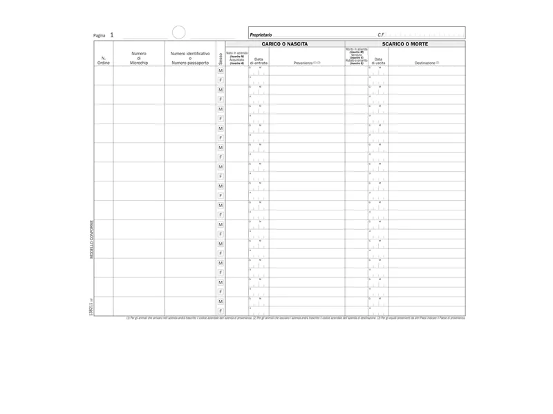 Registro Carico/Scarico Equidi Data Ufficio - 46 Pagine Numerate - 24,5x31 cm - DU138211000 (Conf. 2)