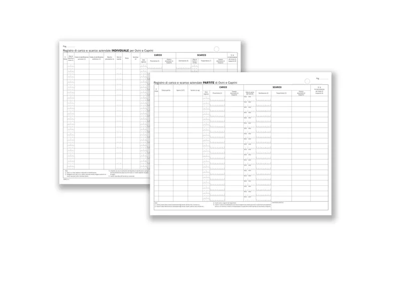 Registro Carico/Scarico Ovini e Caprini Data Ufficio - 46 Pagine Numerate - 24,5x31 cm - DU138412000 (Conf. 2)