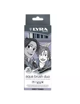 Pennarello Aqua Brush Duo Lyra - L6521063 (Scala di Grigio Conf. 6)