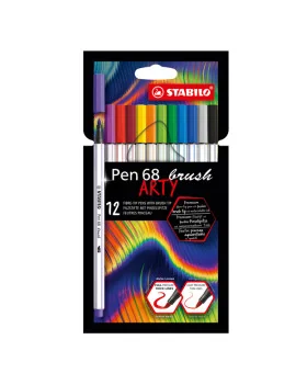 Pennarello Pen 68 Brush Arty Line Stabilo - 568/12-21-20 (Assortiti Conf. 12)