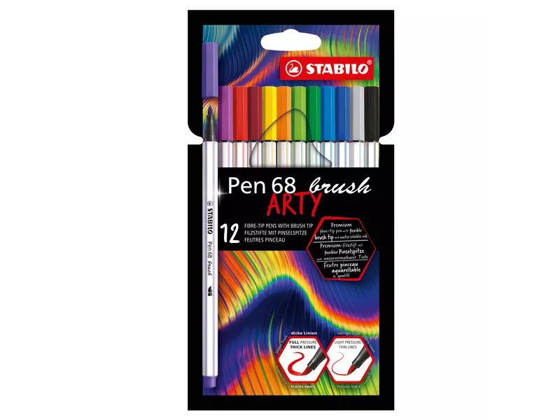 Pennarello Pen 68 Brush Arty Line Stabilo - 568/12-21-20 (Assortiti Conf. 12)