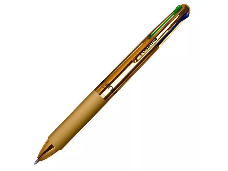 Penna a Sfera a Scatto 4 Multi Chrome Osama - 1 mm - OW 84018515 (Metallic Gold Conf. 12)