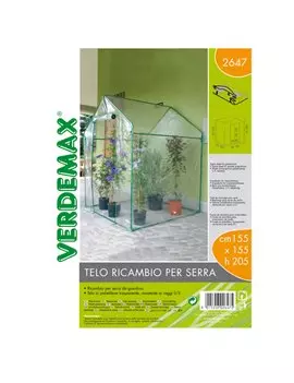 Telo di Ricambio per Serra a Casetta Clematis Verdemax - 155x155x205 cm - 2647 (Trasparente)