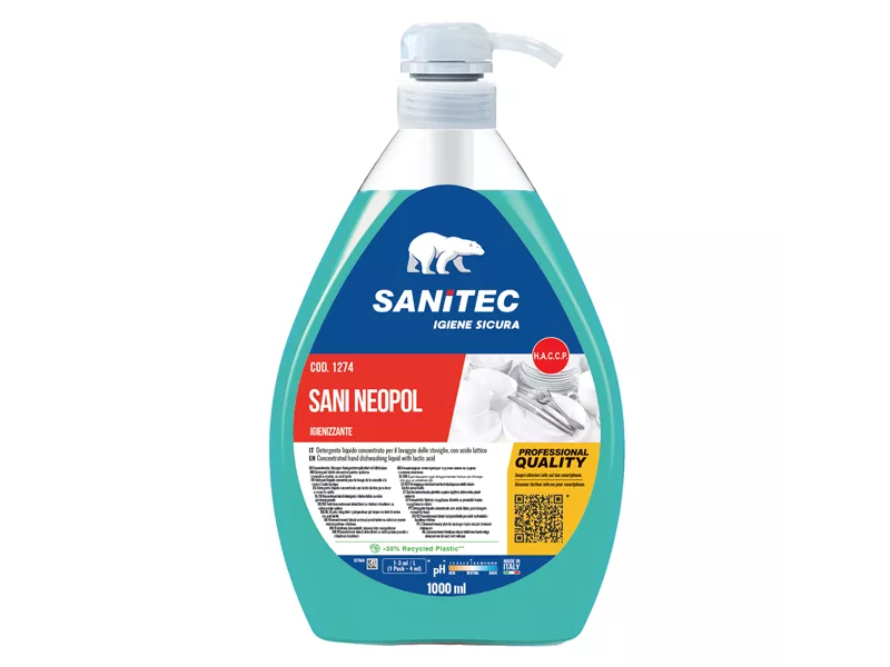 Detergente Stoviglie Sani Neopol Sanitec - 1274 - 1 Litro Detergente Stoviglie Sani Neopol Sanitec - 1274 - 1 Litro