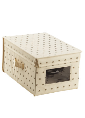 Contenitore per Indumenti King Box King Collection - 24x36x19 cm - S1774819 (Panna Fantasia Cuori)