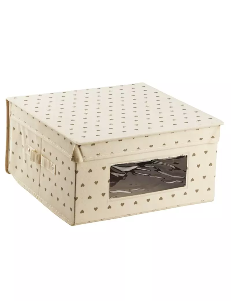 Contenitore per Indumenti King Box King Collection - 36x36x19 cm - S1774820 (Panna Fantasia Cuori) Contenitore per Indumenti King Box King Collection - 36x36x19 cm - S1774820 (Panna Fantasia Cuori)