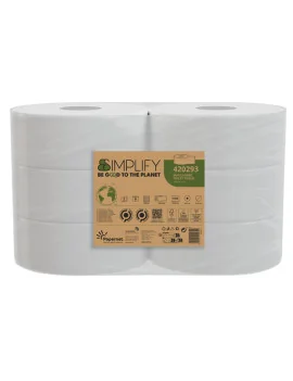 Carta Igienica Simplify Papernet - Maxi Jumbo - 2 Veli - 1305 Strappi - 420293 (Bianco Conf. 6)