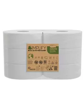 Carta Igienica Simplify Papernet - Maxi Jumbo - 2 Veli - 1305 Strappi - 420293 (Bianco Conf. 6)