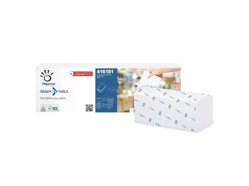 Tovaglioli Interfogliati Papernet - 1 Velo - 33x22 cm - 416181 (Bianco Conf. 5)