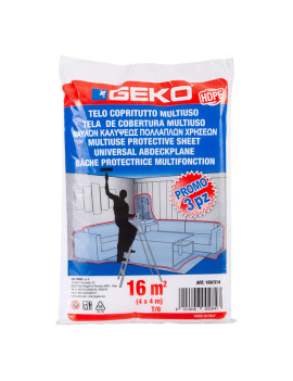 Telo Coprituttto Multiuso Geko - 4x4 m - 16 mq - 230/240 g - 100/314 (Trasparente Conf. 3)